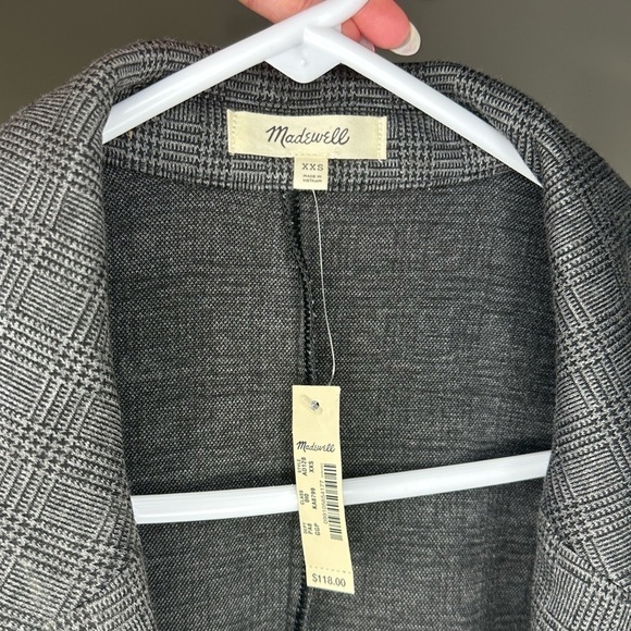 Madewell Oversized Knit Blazer in Glen Plaid AD128 Gravel Glen Plaid - Picture 5 of 5